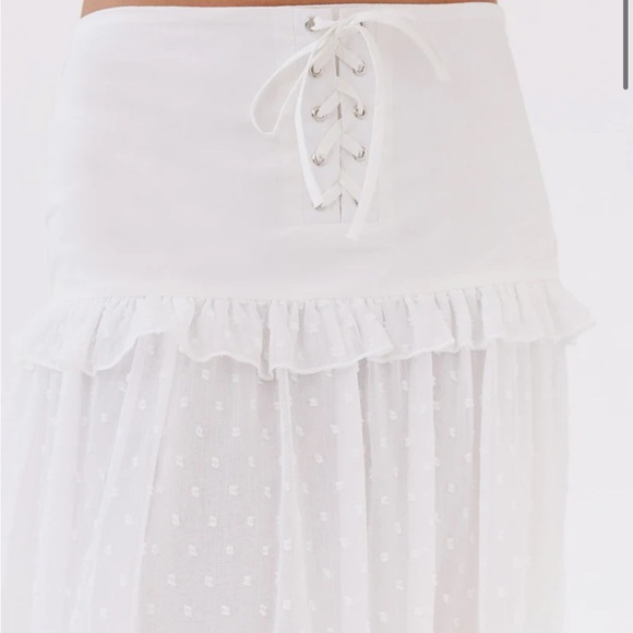 Peppermayo White Tiered Maxi Skirt - Picture 2 of 4